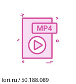 mp4 file format icon vector design. Стоковая иллюстрация, агентство Ingram Publishing / Фотобанк Лори