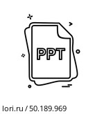 PPT file type icon design vector. Стоковая иллюстрация, агентство Ingram Publishing / Фотобанк Лори