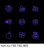 apple , windows , youtube , Nexus , nxs , crypto , currency , crypto cuurency , money , exchange , coin , dollar , graph , icon, vector, design,  flat,  collection, style, creative,  icons. Стоковая иллюстрация, агентство Ingram Publishing / Фотобанк Лори