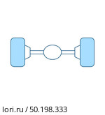 Car Rear Axle Icon. Thin Line With Blue Fill Design. Vector Illustration. Стоковая иллюстрация, агентство Ingram Publishing / Фотобанк Лори
