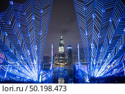 Shenzhen, China - August, 2019: Shenzhen city skyline night scenery, China. Стоковое фото, агентство Ingram Publishing / Фотобанк Лори