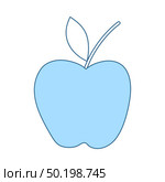 Icon Of Apple. Thin Line With Blue Fill Design. Vector Illustration. Стоковая иллюстрация, агентство Ingram Publishing / Фотобанк Лори