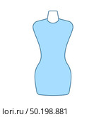 Tailor Mannequin Icon. Thin Line With Blue Fill Design. Vector Illustration. Стоковая иллюстрация, агентство Ingram Publishing / Фотобанк Лори