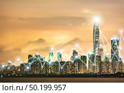 Shenzhen Talent Park skyline at Night, Shenzhen city scenery. Стоковое фото, агентство Ingram Publishing / Фотобанк Лори