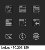website , web , user interface , web app , internet , website , dwonloading , uploading, user design , icon, vector, design,  flat,  collection, style, creative,  icons , . Стоковая иллюстрация, агентство Ingram Publishing / Фотобанк Лори