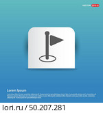 Flag mark icon - Blue Sticker button. Стоковая иллюстрация, агентство Ingram Publishing / Фотобанк Лори