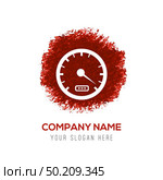 Speedometer Icon - Red WaterColor Circle Splash. Стоковая иллюстрация, агентство Ingram Publishing / Фотобанк Лори