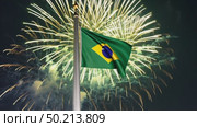 AI Generative The national flag of the independence of the state of Brazil, background of fireworks. Стоковое AI-видео, аниматор Spirit River / Фотобанк Лори