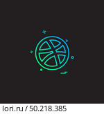 media network social dribbble icon vector design. Стоковая иллюстрация, агентство Ingram Publishing / Фотобанк Лори
