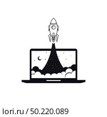 notebook laptop boost start up space rocket shuttle theme vector. notebook laptop boost start up space rocket shuttle theme. Стоковая иллюстрация, агентство Ingram Publishing / Фотобанк Лори