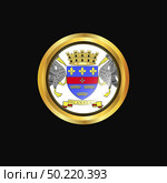 Saint Barthelemy flag Golden button. Стоковая иллюстрация, агентство Ingram Publishing / Фотобанк Лори