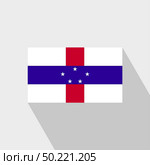 Netherlands Antilles flag Long Shadow design vector. Стоковая иллюстрация, агентство Ingram Publishing / Фотобанк Лори