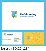 Protected Logo design with Tagline & Front and Back Busienss Card Template. Vector Creative Design. Стоковая иллюстрация, агентство Ingram Publishing / Фотобанк Лори