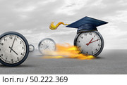 Career fast track and accelerated learning as an education or quick start business training to overcome and achieve success concept with 3D illustration elements. Стоковое фото, агентство Ingram Publishing / Фотобанк Лори