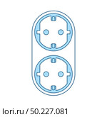 AC Splitter Icon. Thin Line With Blue Fill Design. Vector Illustration. Стоковая иллюстрация, агентство Ingram Publishing / Фотобанк Лори