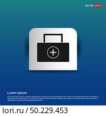 Medical kit icon - Blue Sticker button. Стоковая иллюстрация, агентство Ingram Publishing / Фотобанк Лори