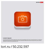 Photo camera icon Orange Abstract Web Button - Free vector icon. Стоковая иллюстрация, агентство Ingram Publishing / Фотобанк Лори