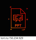 ppt file file extension file format icon vector design. Стоковая иллюстрация, агентство Ingram Publishing / Фотобанк Лори