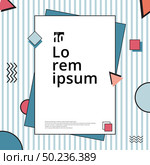 Abstract template simple background geometric layout design with square, circle, triangle, square elements memphis style. Vector illustration. Стоковая иллюстрация, агентство Ingram Publishing / Фотобанк Лори