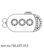 Bathyscaphe Underwater boat ship Submarine icon outline black color vector illustration flat style simple image. Стоковая иллюстрация, агентство Ingram Publishing / Фотобанк Лори