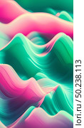 A vibrant interplay of teal and pink waves undulates across the surface, crafting a striking display of color and motion that captivates the viewer Generative AI. Стоковое AI-изображение, AI-художник Юлия Петровская / Фотобанк Лори