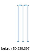 Cricket Wicket Icon. Thin Line With Blue Fill Design. Vector Illustration. Стоковая иллюстрация, агентство Ingram Publishing / Фотобанк Лори