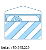 Birthday Gift Envelop Icon With Money. Thin Line With Blue Fill Design. Vector Illustration. Стоковая иллюстрация, агентство Ingram Publishing / Фотобанк Лори