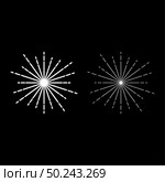 Sunburst Fireworks rays Radial ray Beam lines Sparkle Glaze Flare Starburst concentric radiance lines icon outline set white color vector illustration flat style simple image. Стоковая иллюстрация, агентство Ingram Publishing / Фотобанк Лори