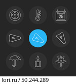 flower , 25 dec , christmas , umbrella , candle , flags , hearts , camera , favourite , flag , icon, vector, design,  flat,  collection, style, creative,  icons , waving flag  , stand flag , . Стоковая иллюстрация, агентство Ingram Publishing / Фотобанк Лори