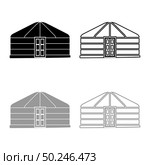 Yurt of nomads Portable frame dwelling with door Mongolian tent covering building icon outline set black grey color vector illustration flat style simple image. Yurt of nomads Portable frame dwelling with door Mongolian tent covering building icon outline set black grey color vector illustration flat style image. Стоковая иллюстрация, агентство Ingram Publishing / Фотобанк Лори