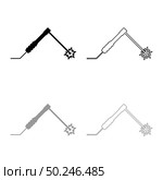 Welding process Spark from electrode with torch Work and tools concept icon outline set black grey color vector illustration flat style simple image. Welding process Spark from electrode with torch Work and tools concept icon outline set black grey color vector illustration flat style image. Стоковая иллюстрация, агентство Ingram Publishing / Фотобанк Лори