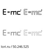 E mc squared Energy formula physical law E mc sign e equal mc 2 Education concept Theory of relativity icon outline set black grey color vector illustration flat style simple image. E mc squared Energy formula physical law sign e equal mc 2 Education concept Theory of relativity icon outline set black grey color vector illustration flat style image. Стоковая иллюстрация, агентство Ingram Publishing / Фотобанк Лори