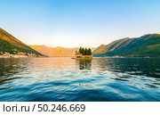 Beautiful mediterranean landscape. St. George Island near town Perast, Kotor bay, Montenegro. Стоковое фото, агентство Ingram Publishing / Фотобанк Лори