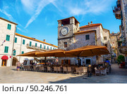 Clock Tower inside the old town of Kotor in Montenegro. Стоковое фото, агентство Ingram Publishing / Фотобанк Лори