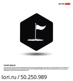 Golf Flag Icon Hexa White Background icon template - Free vector icon. Стоковая иллюстрация, агентство Ingram Publishing / Фотобанк Лори