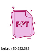 PPT file type icon design vector. Стоковая иллюстрация, агентство Ingram Publishing / Фотобанк Лори
