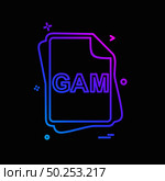 GAM file type icon design vector. Стоковая иллюстрация, агентство Ingram Publishing / Фотобанк Лори
