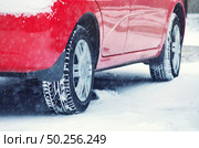 Winter tyres protective. Snow weather. Element of design. Стоковое фото, агентство Ingram Publishing / Фотобанк Лори