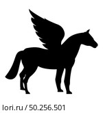 Pegasus Winged horse silhouette Mythical creature Fabulous animal icon black color vector illustration flat style simple image. Pegasus Winged horse silhouette Mythical creature Fabulous animal icon black color vector illustration flat style image. Стоковая иллюстрация, агентство Ingram Publishing / Фотобанк Лори
