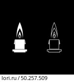 Large hot romantic candle Big size wax Concept romantic and holiday icon outline set white color vector illustration flat style simple image. Large hot romantic candle Big size wax Concept romantic and holiday icon outline set white color vector illustration flat style image. Стоковая иллюстрация, агентство Ingram Publishing / Фотобанк Лори