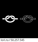 Knot Rope tied Node Join concept Noose icon outline set white color vector illustration flat style simple image. Knot Rope tied Node Join concept Noose icon outline set white color vector illustration flat style image. Стоковая иллюстрация, агентство Ingram Publishing / Фотобанк Лори