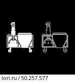 Plaster station Wall decoration machine Solution mixing icon outline set white color vector illustration flat style simple image. Plaster station Wall decoration machine Solution mixing icon outline set white color vector illustration flat style image. Стоковая иллюстрация, агентство Ingram Publishing / Фотобанк Лори