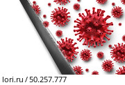 Virus spread control disease restriction and prevent viruses travel restrictions due to contagious virus spreading across the border with soaring infections as a wall blocking the influx of disease as a 3D render. Стоковое фото, агентство Ingram Publishing / Фотобанк Лори