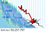 Economy and stock market crash as an economic pandemic fear and coronavirus fears or virus Outbreak and Stocks selloff as a sick financial health and business recession concept with 3D illustration elements. Стоковое фото, агентство Ingram Publishing / Фотобанк Лори