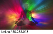 Human yoga with colorful aura meditation. Стоковая анимация, аниматор Михаил Коханчиков / Фотобанк Лори