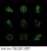Crypoto currency , coimn , key , reset,  golem , message , envelope, brush , lock , pointer , share , icon, vector, design,  flat,  collection, style, creative,  icons. Стоковая иллюстрация, агентство Ingram Publishing / Фотобанк Лори
