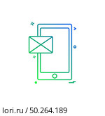 cellphone mobile phone massage icon vector design. Стоковая иллюстрация, агентство Ingram Publishing / Фотобанк Лори