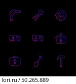 hammer , spade , gear , hardware , tools , constructions , labour , icon, vector, design,  flat,  collection, style, creative,  icons , wrench , work , . Стоковая иллюстрация, агентство Ingram Publishing / Фотобанк Лори