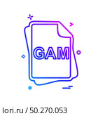 GAM file type icon design vector. Стоковая иллюстрация, агентство Ingram Publishing / Фотобанк Лори