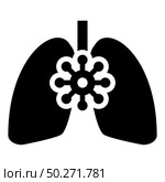 Coronavirus damaged lungs Virus corona atack Eating lung concept Covid 19 Infected tuberculosis icon black color vector illustration flat style simple image. Coronavirus damaged lungs Virus corona atack Eating lung concept Covid 19 Infected tuberculosis icon black color vector illustration flat style image. Стоковая иллюстрация, агентство Ingram Publishing / Фотобанк Лори